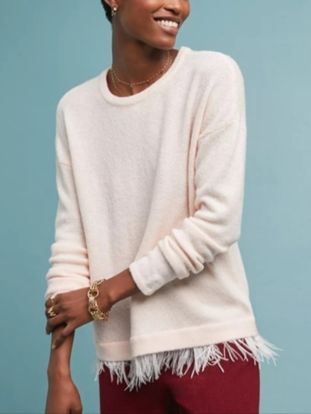 Anthropologie Moth Westwood Feather Sweater